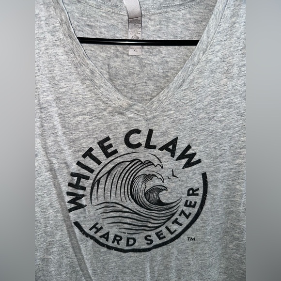 White Claw V-Neck Grey Cotton Tee - Picture 3 of 4